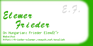 elemer frieder business card